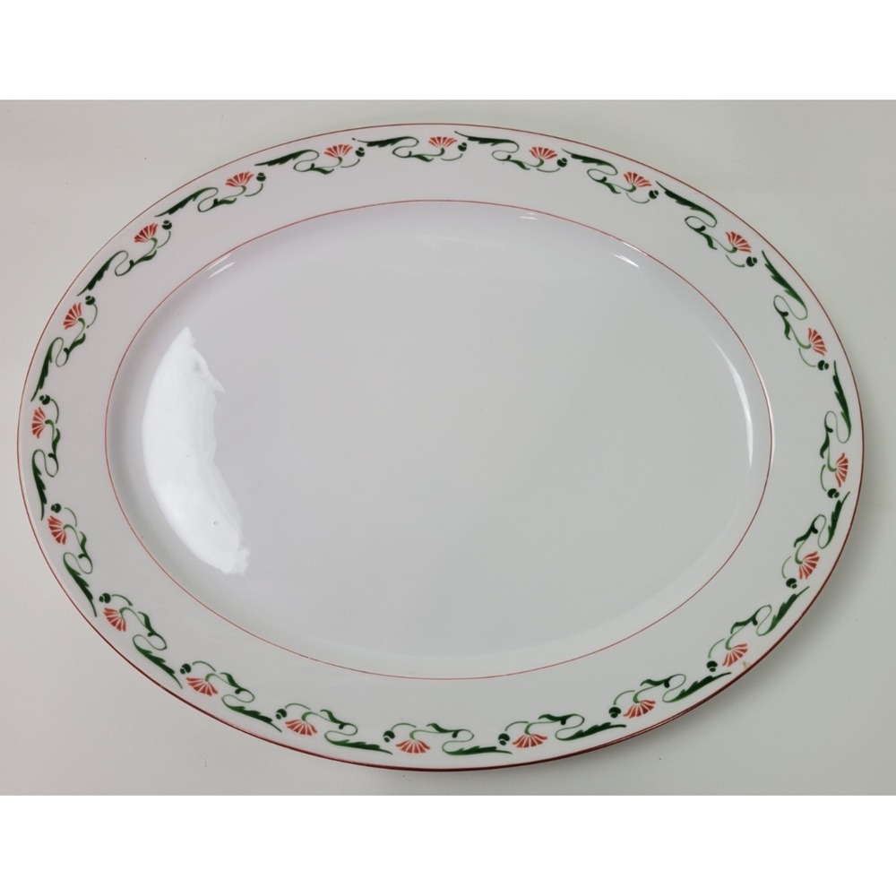 Vtg Wm Geurin Limoges Large Art Nouveau Deco Floral Serving Platter 15.5 x 12.25